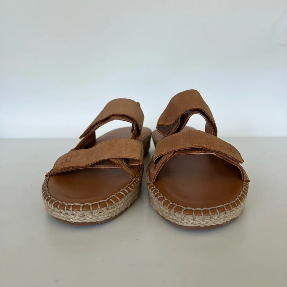 Cole Haan Leather Cloudfeel Espadrille Slide Sandals in Pecan Tan, 11B - Picture 7 of 13